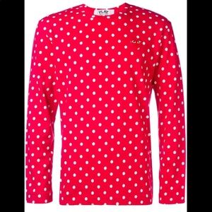 Come Des Garçons PLAY Red Polka Dot Shirt XL